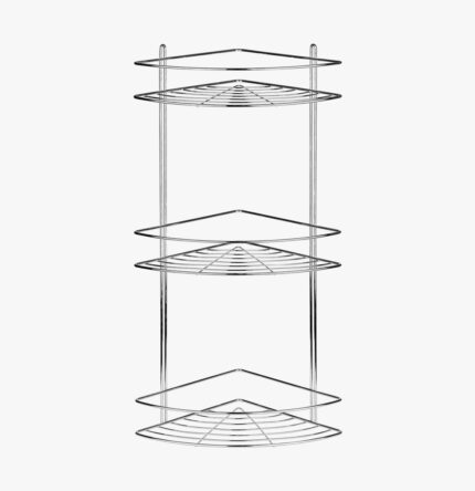Полка угловая трехъярусная с настенным креплением 22 x 22 x 56,5 см