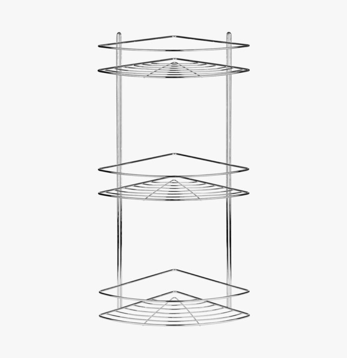 Полка угловая трехъярусная с настенным креплением 22 x 22 x 56,5 см