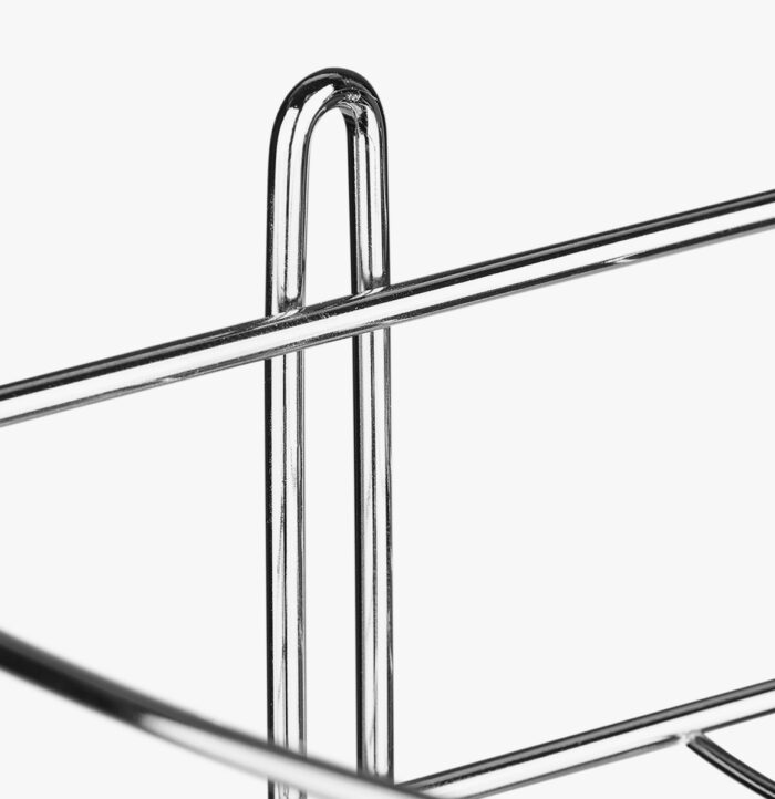 Полка угловая двухъярусная цвета хром с настенным креплением 22 x 22 x 32 см