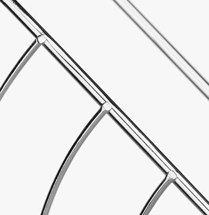 Полка угловая двухъярусная цвета хром с настенным креплением 22 x 22 x 32 см